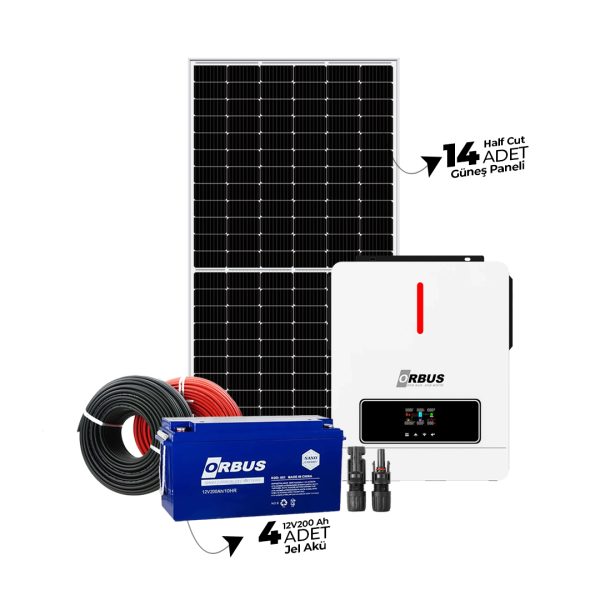 10.2Kw (10200W) Güneş enerjisi Solar Paketi Jel Akülü