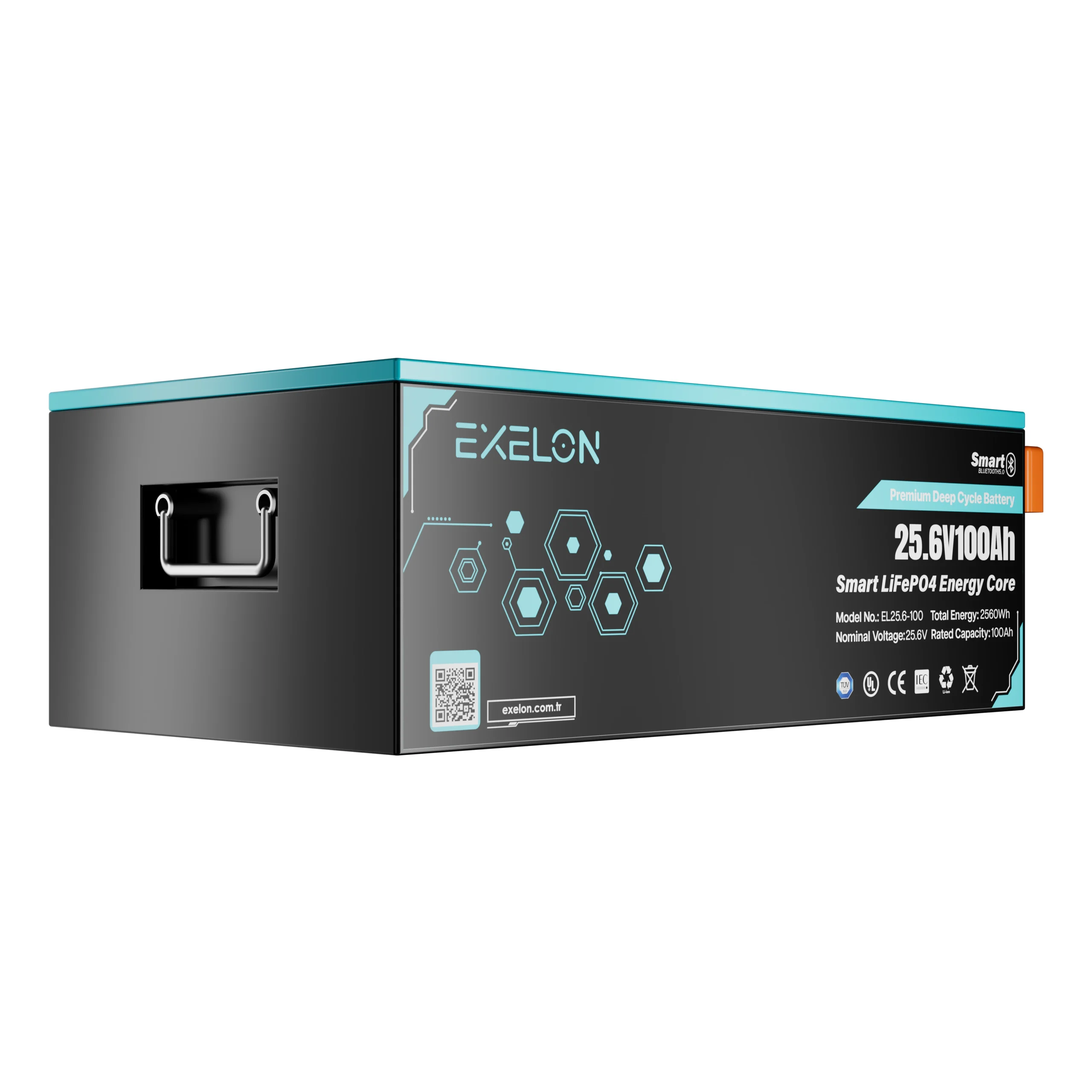 25.6V-100Ah-2-scaled-1.webp Exelon 25.6V 100Ah Smart LifeP04 Lityum Akü - Görsel 1