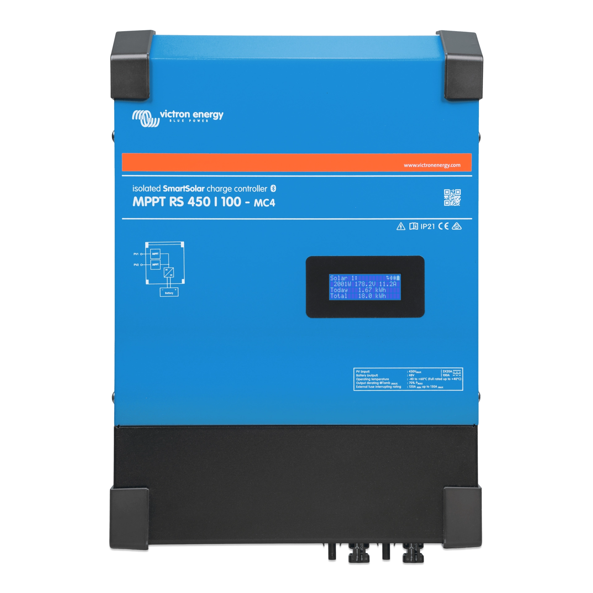 victron-smartsolar-mppt-rs-450100-mc4-scc145110510 Victron Solar Şarj Kontrol Cihazı SmartSolar MPPT RS 450/100-MC4 Charge Controller - Görsel 1