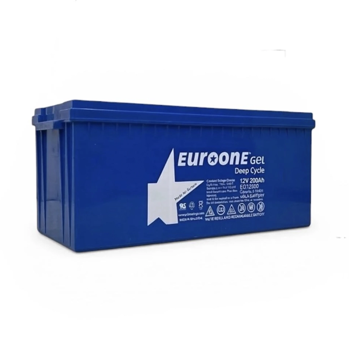 euroone-200ah-yan Euroone EG12200 12 Volt 200 Amper Deep Cycle Jel Akü - Görsel 1